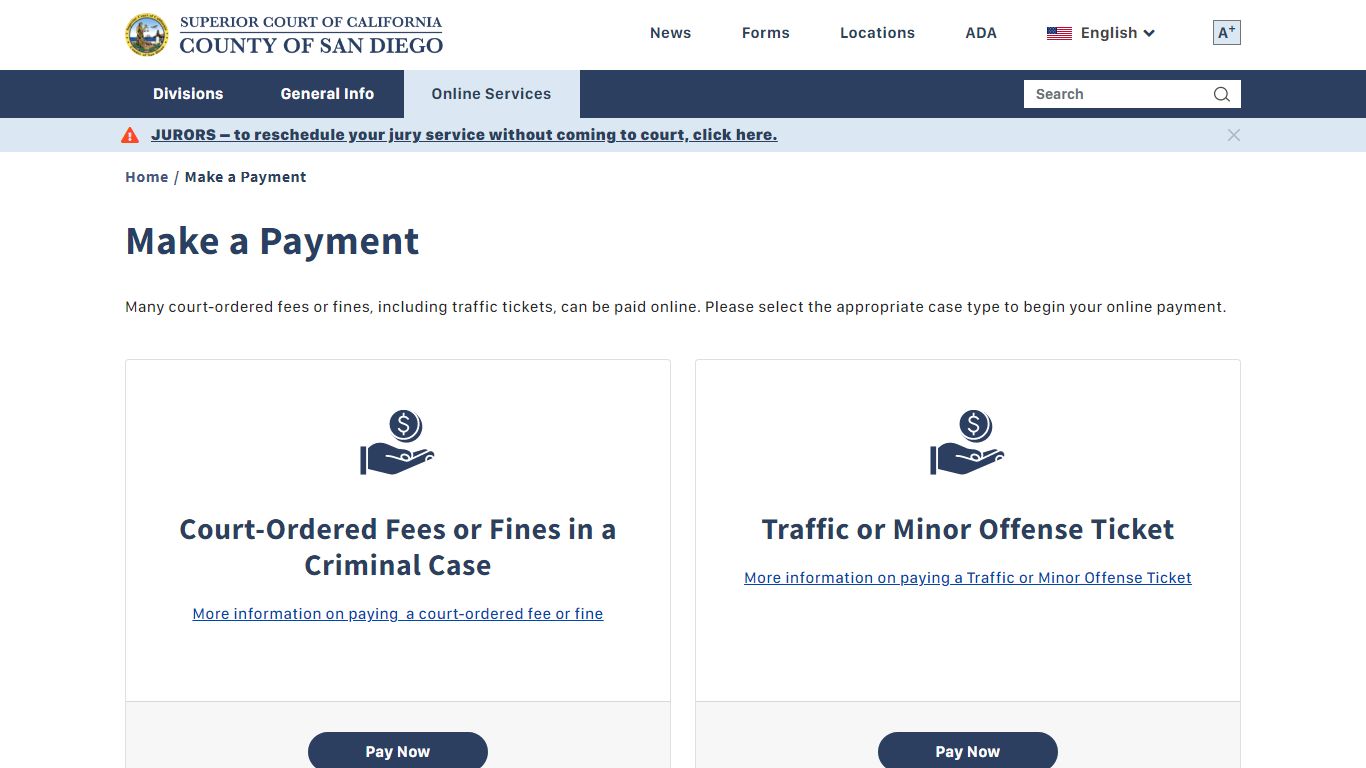 Make a Payment | Superior Court of California - County of San Diego