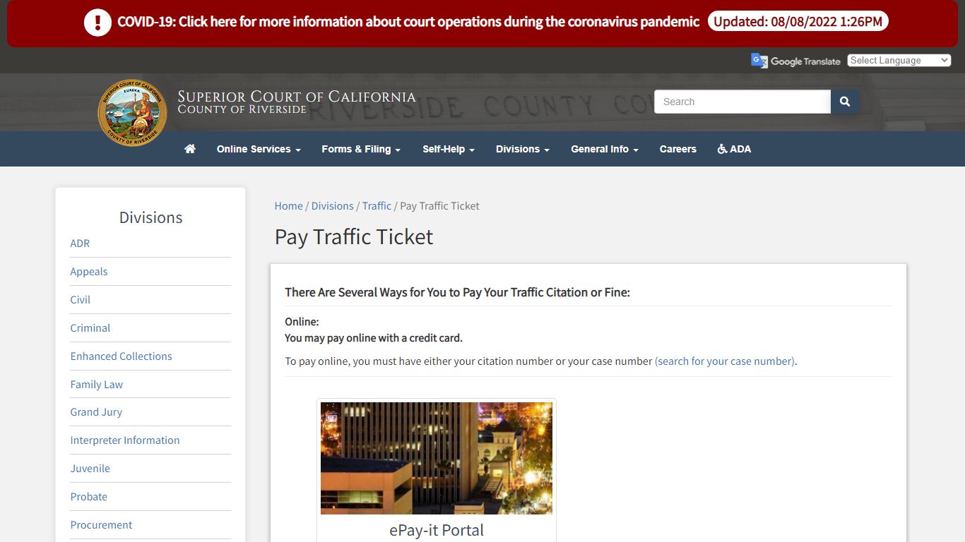 Pay Traffic Ticket - California